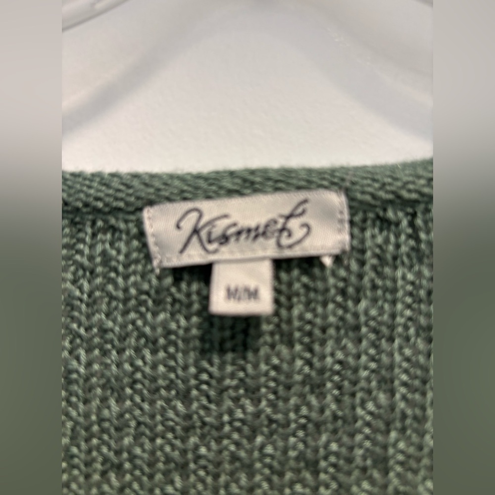 Green Acrylic Knit Women's Sweater - Picture 3 of 5